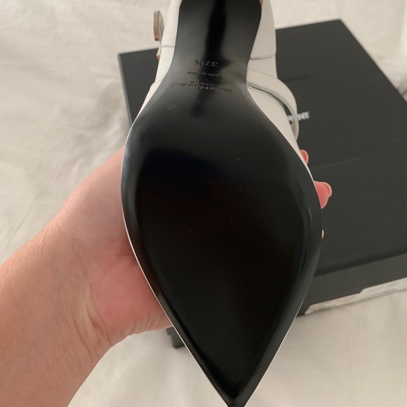Saint Laurent | Shoes | Saint Laurent Porcelain Leather Booties | Poshmark